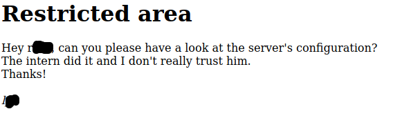 Message behind the login